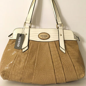 Guess Gulfport sand-multi Croc-embossed Satchel